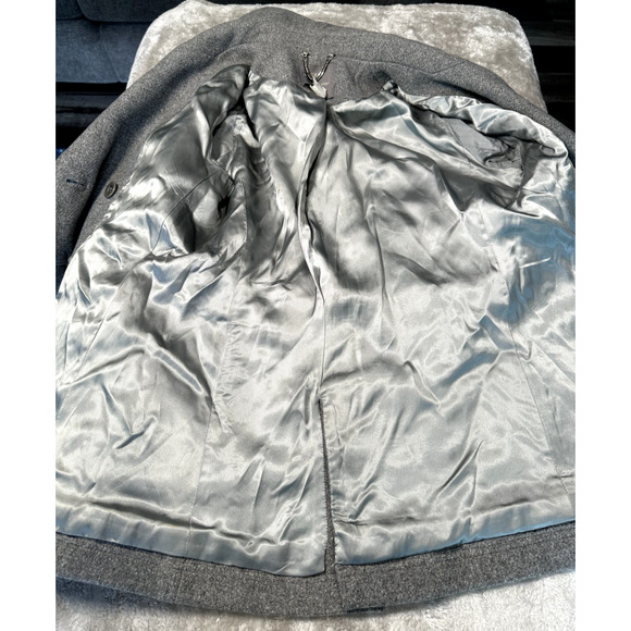 J.Crew Gray Wool Stadium Cloth Nello Gori Double Breasted Coat Womens Size 4 - Picture 8 of 8